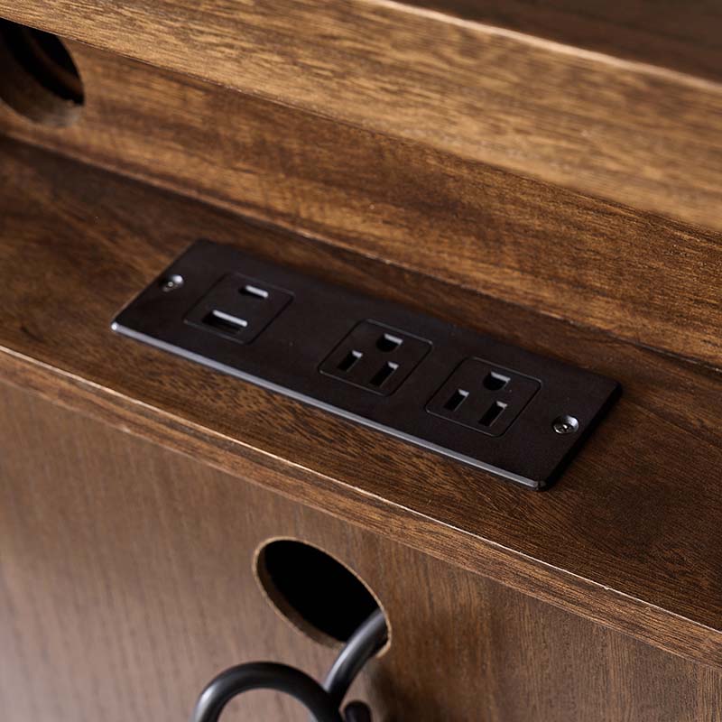 Solid Wood 2 Drawer Nightstand with USB Charging Ports, Pull-Out Shelf & Optional Styles - Modern Bedside Table for Bedroom, Guest Room & Small Spaces