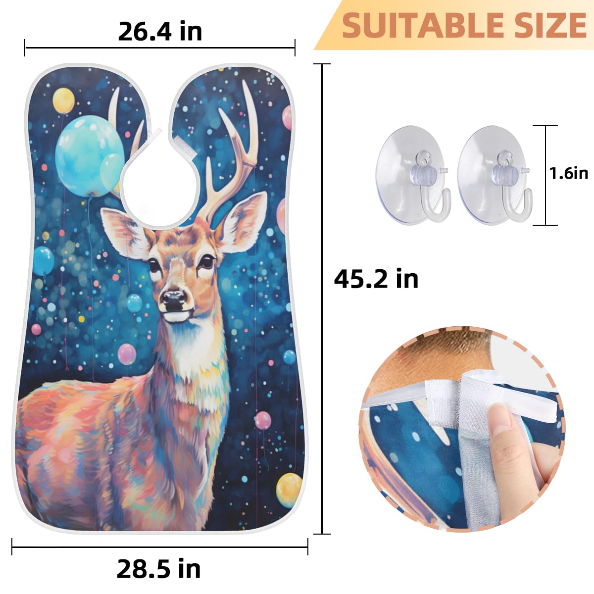 **Galaxy Deer Balloon Beard Shaving Bib for Men & Women - Waterproof Hair Dye Apron, Makeup Cape for Barbers & Stylists - Sink Hair Catcher, Beard Trimming & Lineup Tool - Perfect for Salons, Home Grooming & DIY Haircuts**
