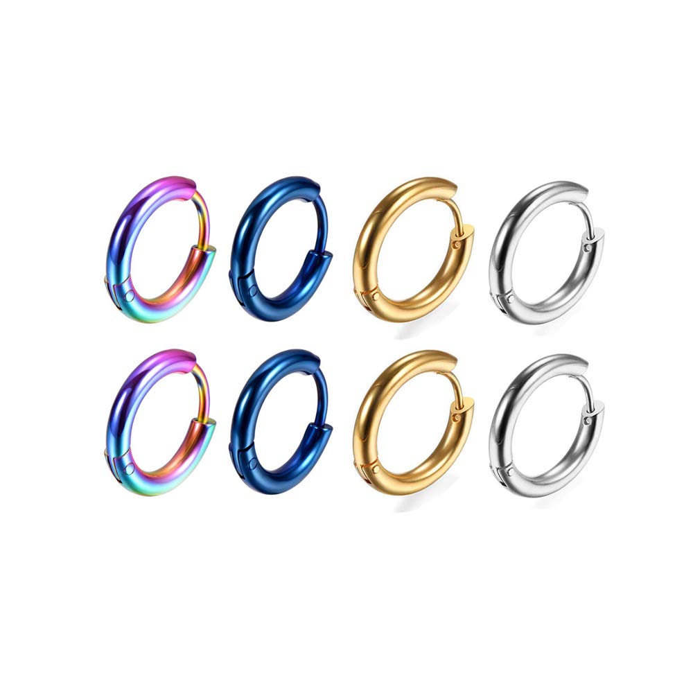 Hypoallergenic 316L Surgical Stainless Steel Huggie Hoop Earrings - 6mm/8mm/10mm/11mm/12mm/14mm Small Cartilage Hoops for Helix, Lobe & Tragus Piercing - Sleek Hinged Sleepers for Men & Women - Perfect for Everyday Wear, Gifts & Minimalist Jewelry Style