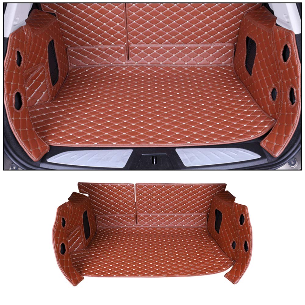 Custom Fit Trunk Cargo Liner Floor Mat for Jeep Renegade 2016-2018 | All Weather Waterproof Non-Slip Leather Protection | Full Coverage Cargo Mat (Brown) | Perfect for Road Trips, Camping & Outdoor Adventures