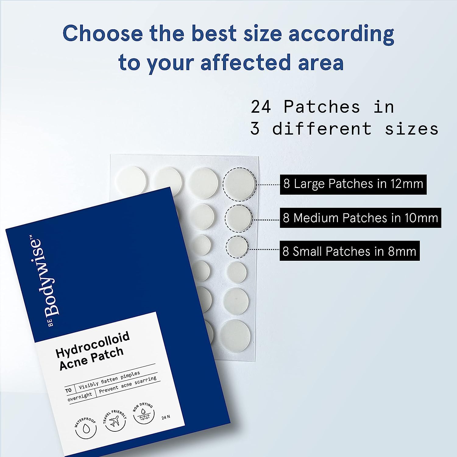 Be Bodywise Snail 96 Mucin Serum 100ml & Hydrocolloid Acne Patch (24 Dots | 3 Sizes) - Absorbs & Flattens Acne Overnight, Soothes & Hydrates Skin with 96% Snail Mucin & 0.5% Niacinamide - Perfect for Overnight Acne Treatment & Daily Skincare Routine