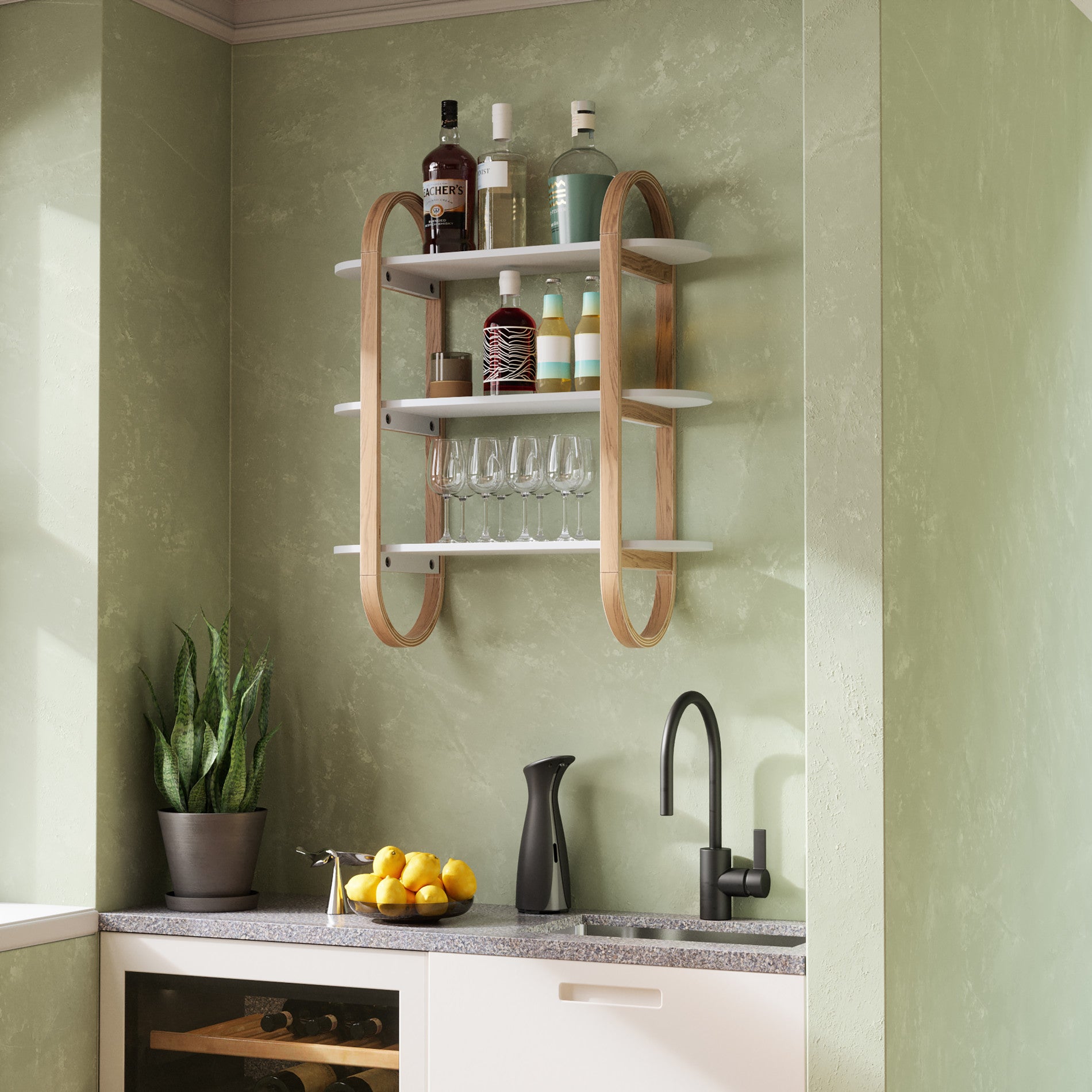 Bellwood Floating Wall Shelf - Rustic Wood Wall Decor for Living Room, Bedroom, Bathroom - Perfect for Displaying Books, Plants & Home Decor