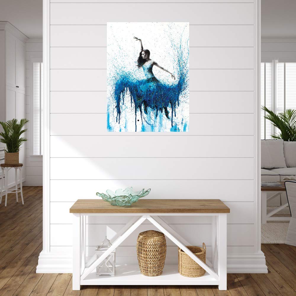 Rising Moonstone Dance Fine Art Canvas Wall Decor by Ashvin Harrison - 24x32 Inch Ready to Hang Painting for Living Room, Bedroom, Office - Modern Abstract Artwork for Home & Commercial Spaces