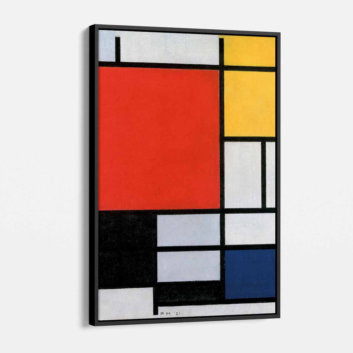Red Mondrian Wall Art Canvas 4606 - Modern Abstract Painting for Living Room, Bedroom & Office Decor - Perfect for Home & Office Interior Design