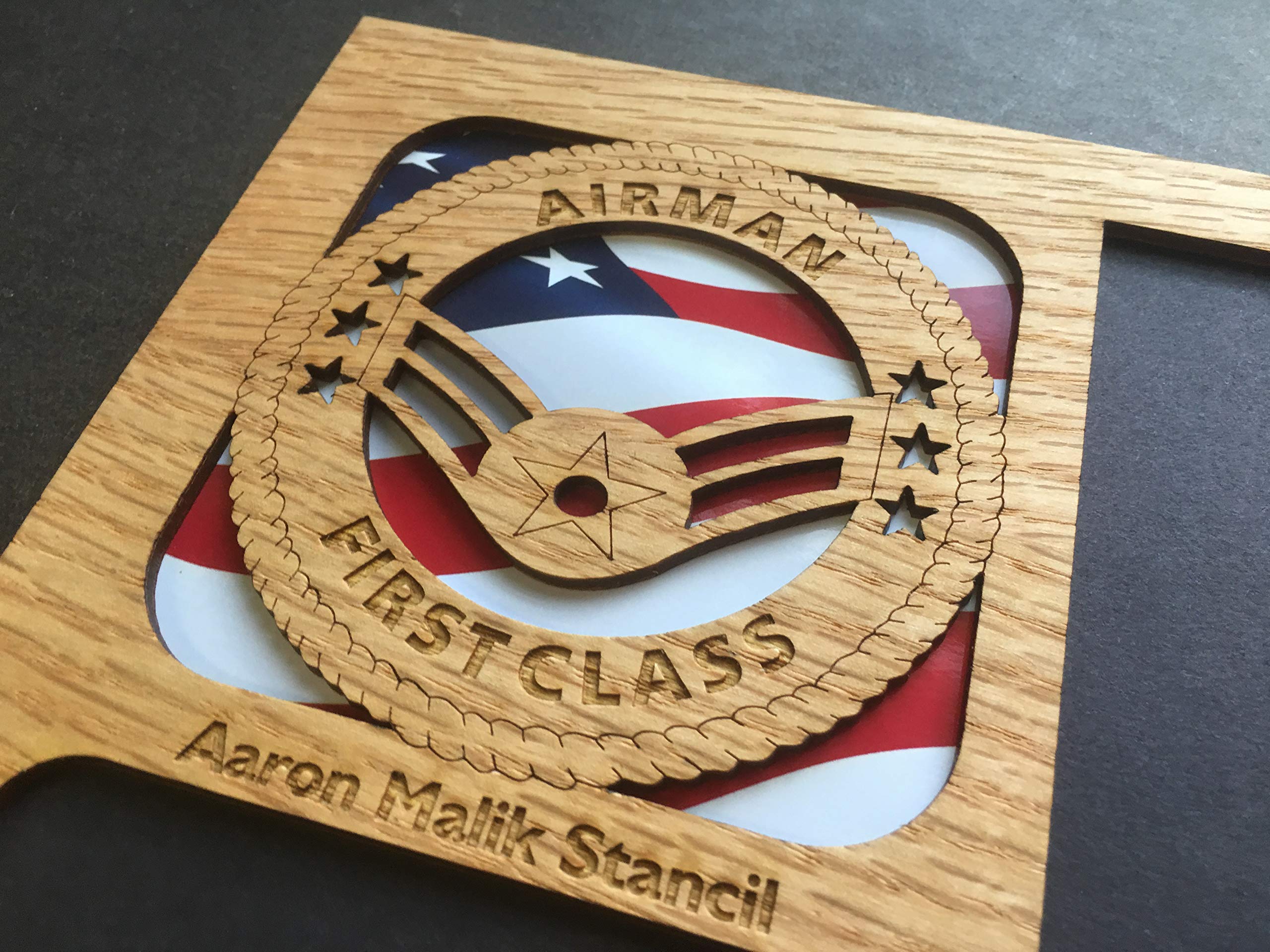 US Air Force Picture Frame 11x14 - Honey Wood Military Photo Display for Home, Office & Gifts | Perfect for Veterans, Military Families & Patriotic Decor