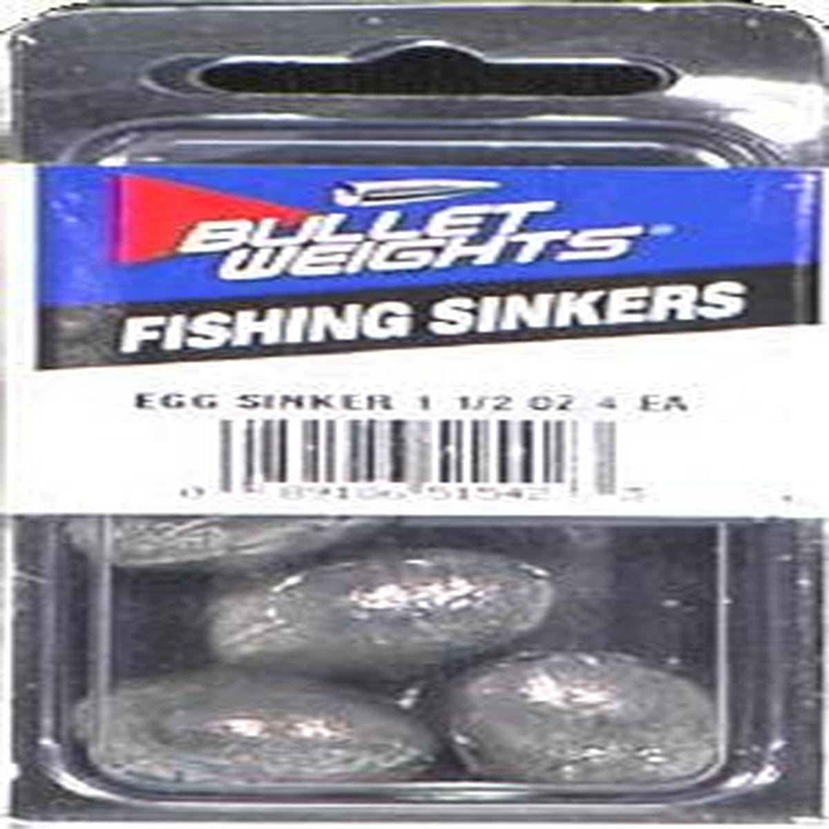 1-1/2 oz Bullet Weights Egg Sinkers - 4 Pack Fishing Weights for Bass, Walleye & Freshwater Fishing - Perfect for Bottom Fishing & Carolina Rigs