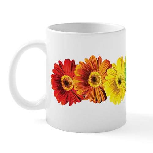 White - Rainbow Daisies Mug