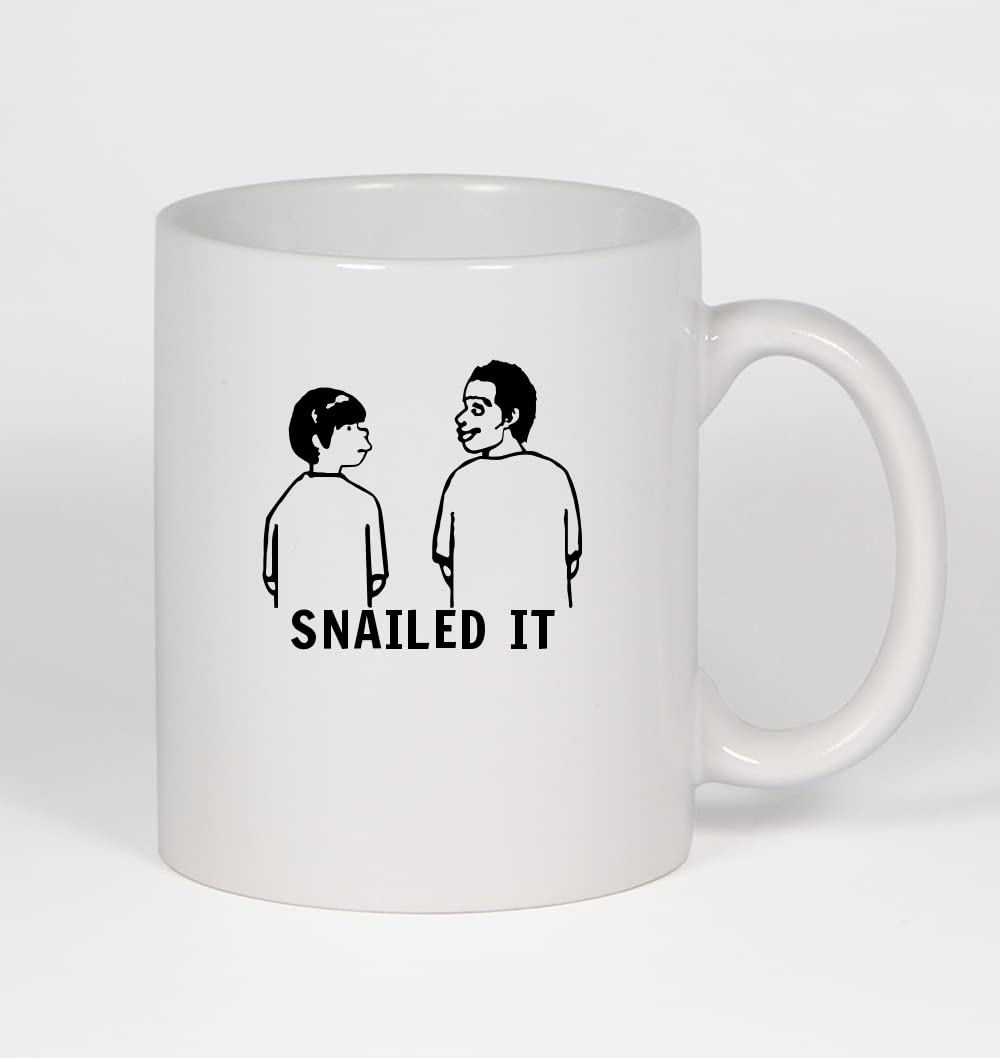 Snailed It Anime Ceramic Coffee Mug - 11oz White Tea Cup with Cute Snail Design - Perfect for Home, Office, or Gift Giving