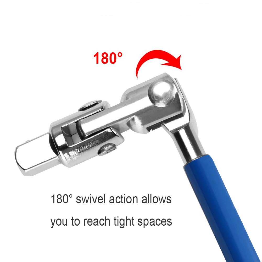 Universal T-Handle Spark Plug Socket Wrench Set - 16mm & 21mm Sockets (Blue) - Perfect for Automotive Repair, Motorcycle Maintenance & DIY Engine Tune-Ups