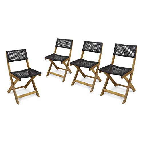 Teak Finish, Brown Wicker