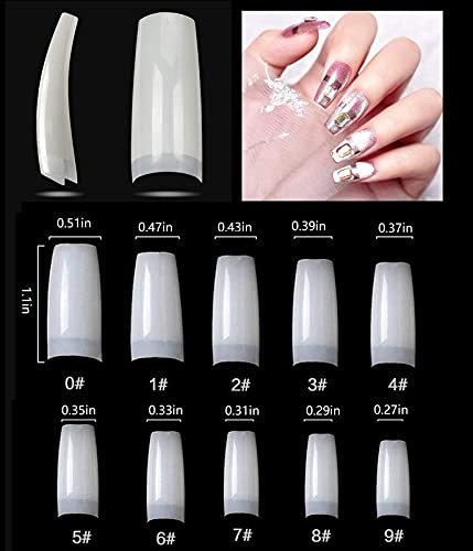 Shidara 100-Piece Clear Acrylic French Fake Nails with Half Cover Tips & Stainless Steel Nail Clipper Set - Natural ABS Nails for DIY Manicure, Gift & Professional Makeup | Perfect for Home Salon, Bridal Nails & Party Glam Looks
