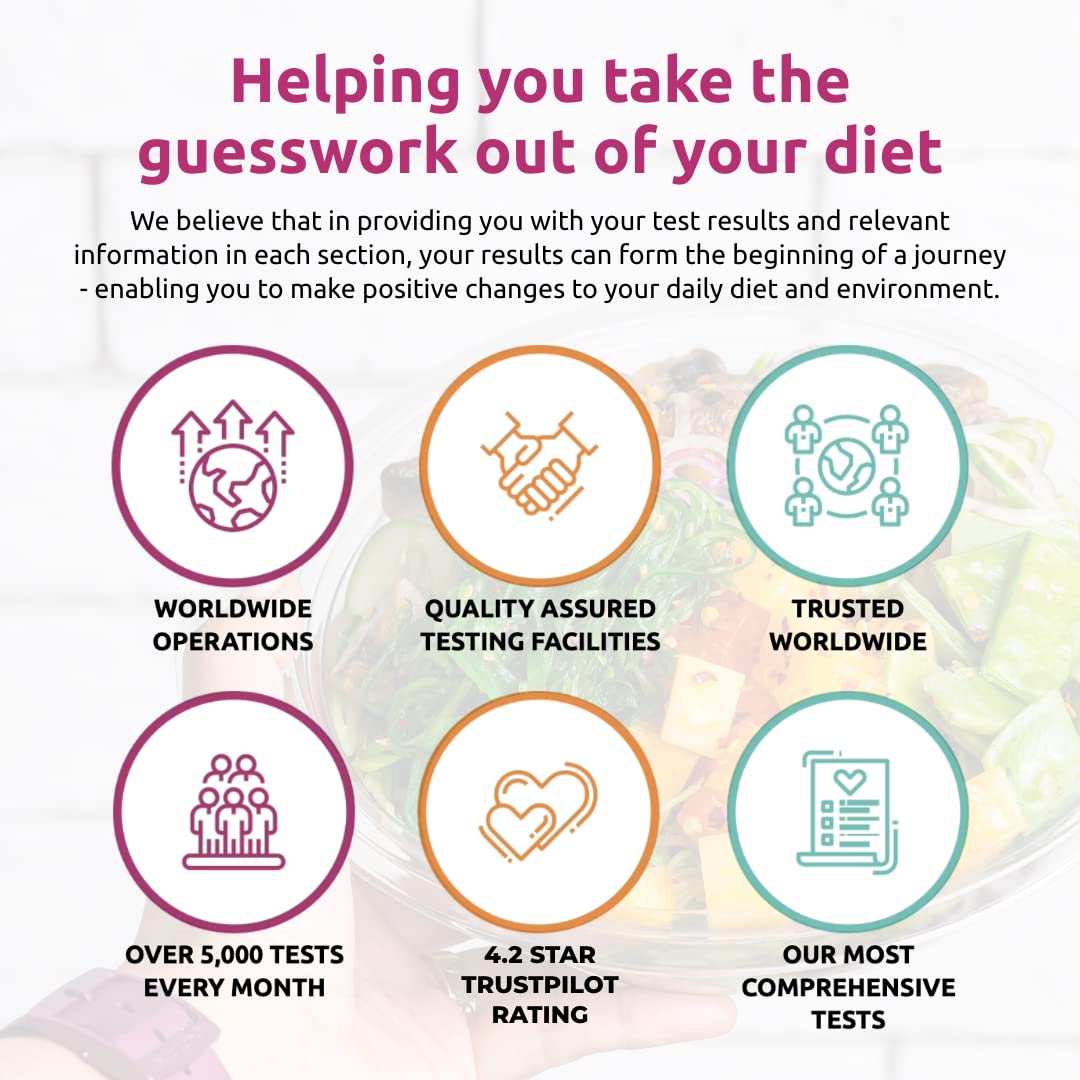 At-Home Food Sensitivity Test Kit for Adults | 400+ Items Analyzed | Accurate Hair Strand Analysis | Gut Health, Digestion, Additives & Vitamins Testing | Fast 3-5 Day Results | Perfect for Identifying Food Allergies & Improving Digestive Wellness