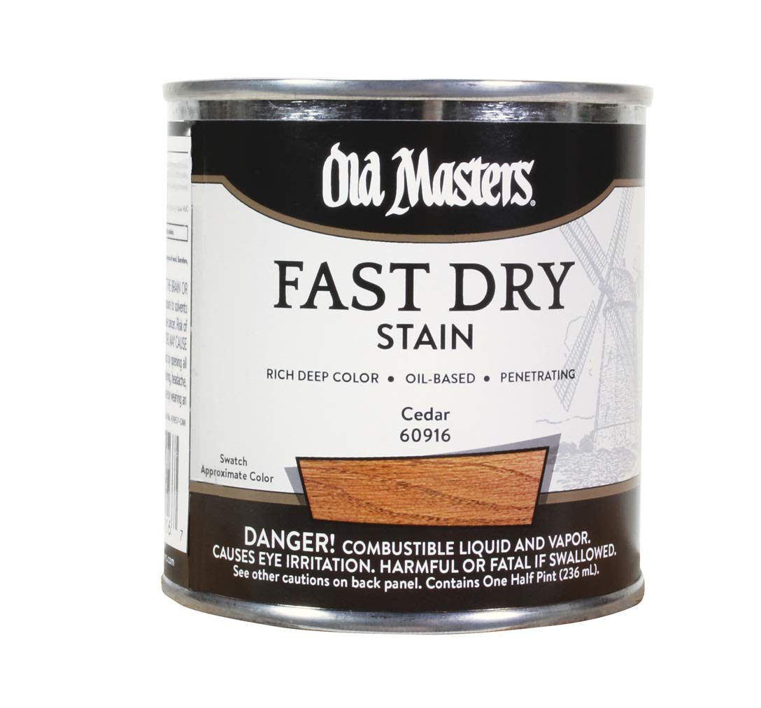Old Masters Stain Oil Based Fast Dry Cedar 60916 - Premium Wood Stain for Decks, Fences & Furniture - Quick Drying Cedar Finish for Outdoor & Indoor Wood Projects