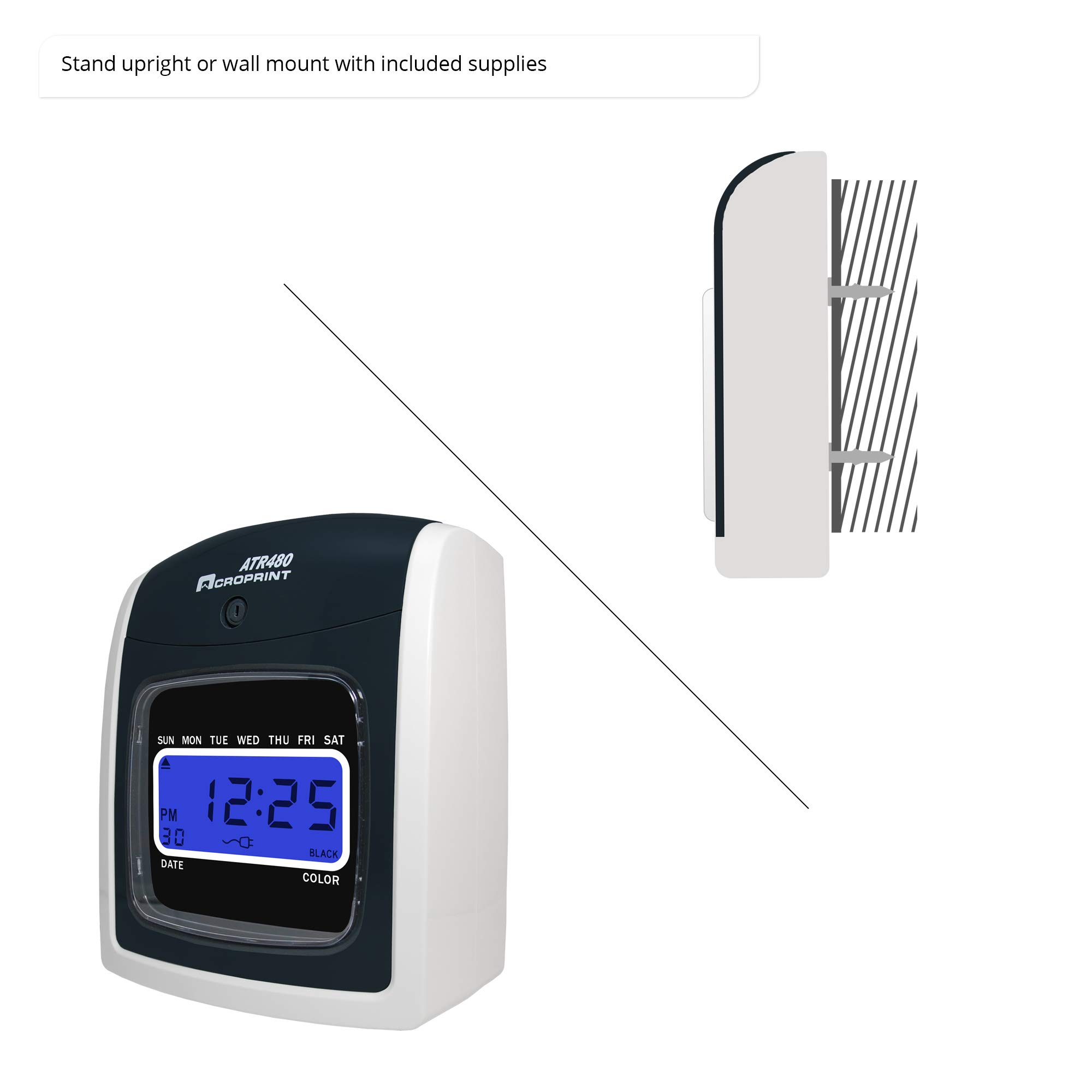 Acroprint ATR480 Totalizing Time Clock Machine - Automatic Employee Attendance Recorder for Small Business with Cards & Ribbon | Perfect for Office, Retail & Warehouse Time Tracking