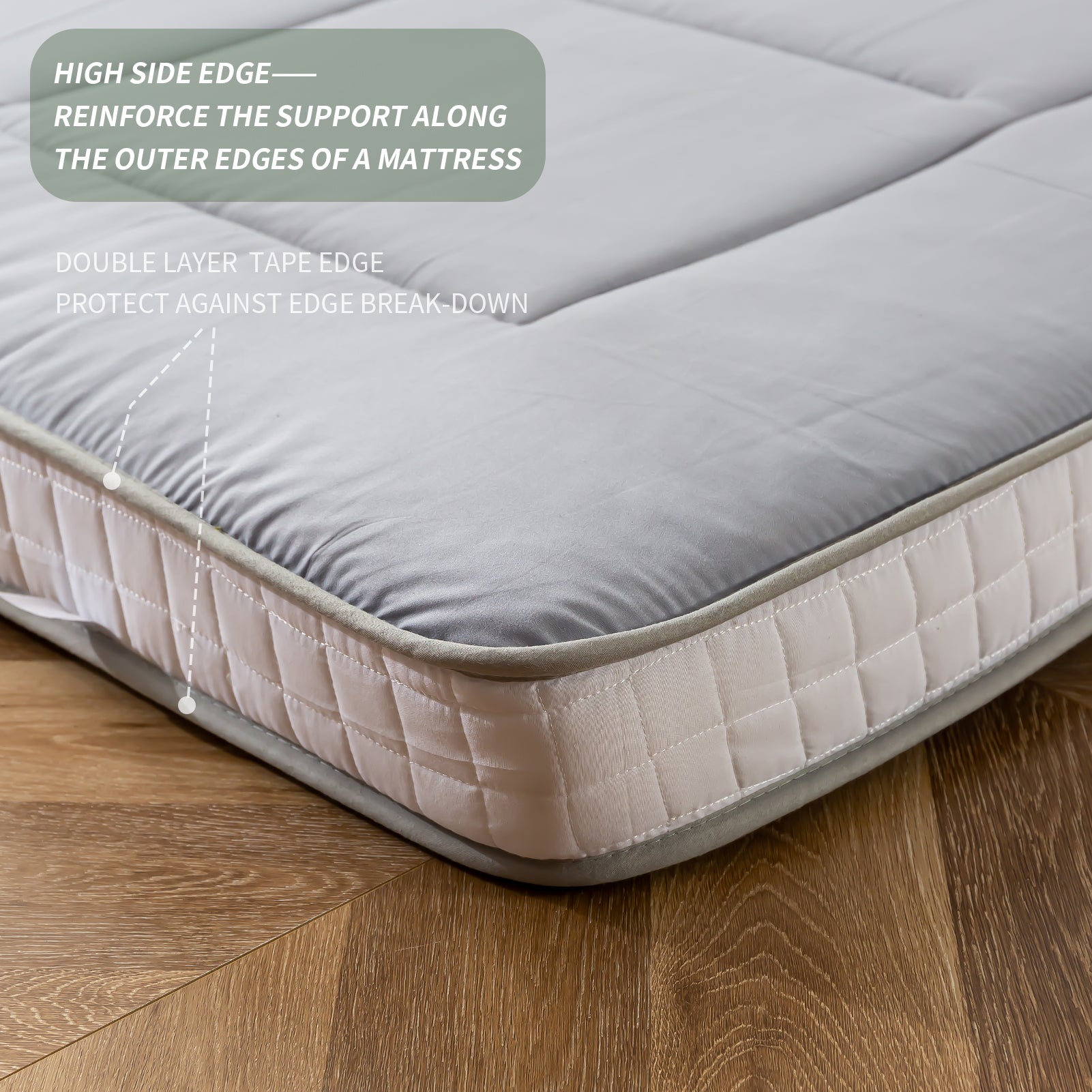 MAXYOYO Japanese Floor Mattress - Extra Thick Padded Tatami Mat for Sleeping & Lounging, Grey Style | Perfect for Guest Beds, Meditation, Yoga & Small Space Living
