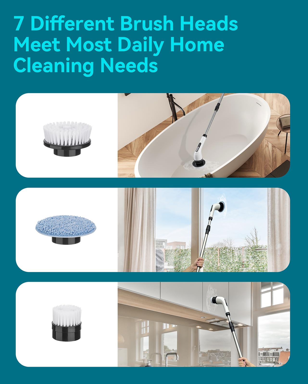 **Cordless Electric Spin Scrubber - Power Shower Cleaner for Bathroom Tiles, Tub & Grout | Rechargeable Cleaning Brush for Effortless Shower, Sink & Kitchen Surfaces**