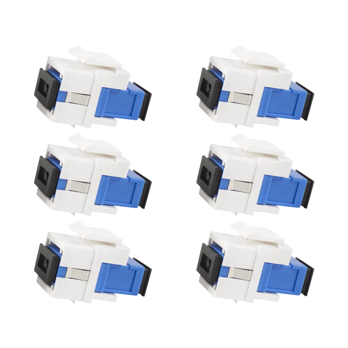 Exiron SC Fiber Optic Adapter SC to SC Duplex Multimode 10GB F/F Coupler - 6 Pack for Wall Plates, Patch Panels & Network Installations | High-Speed Data Transfer for Office & Data Center Use