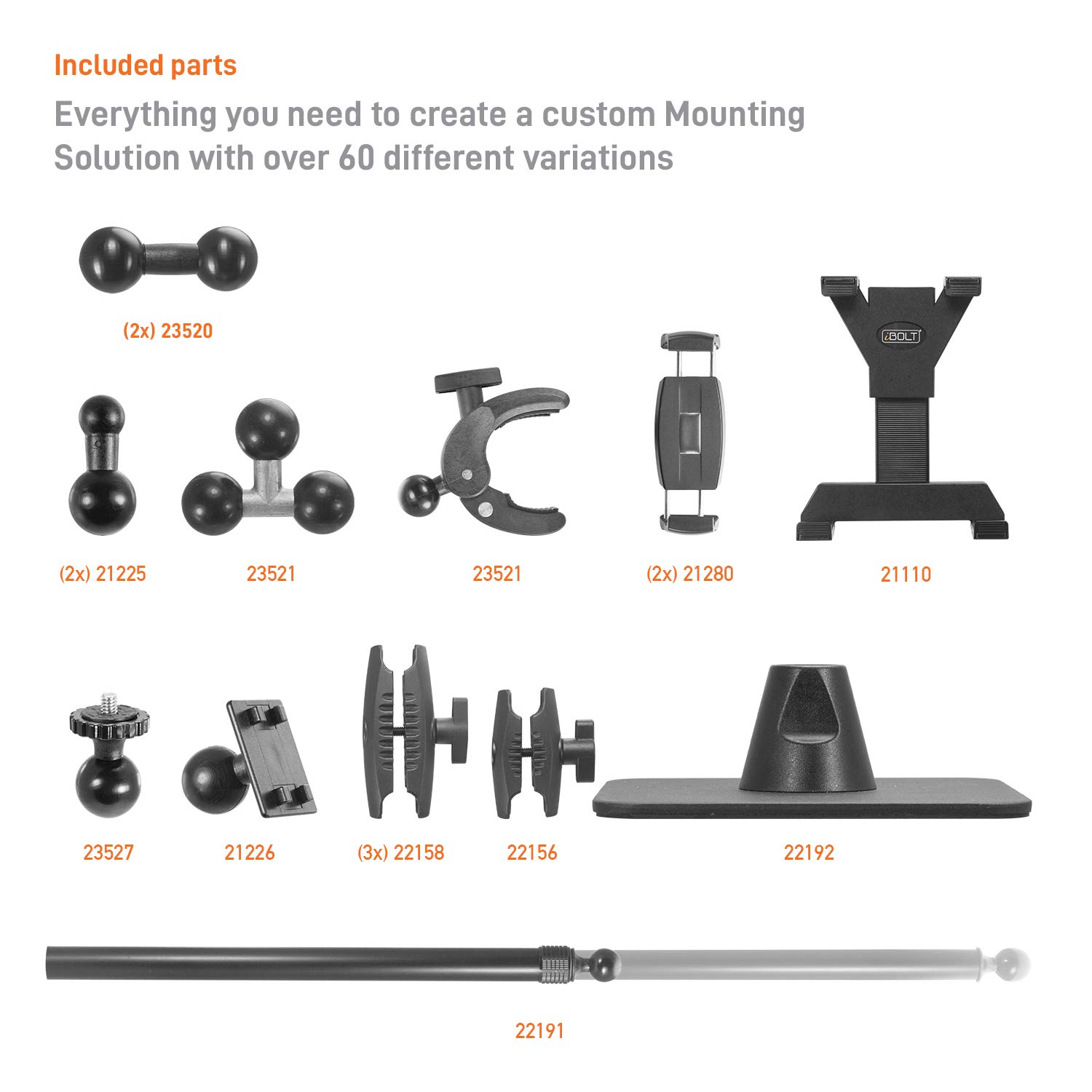 iBOLT Stream-Cast Creator Custom Mount Kit - 60+ Variations for iPhone 11 Pro & Samsung Galaxy S10/Note 20 - Perfect for Live Streaming, Tutorial Videos, Photography - Ideal for Crafters, Bakers & Artists - Home Studio & Content Creation Setup