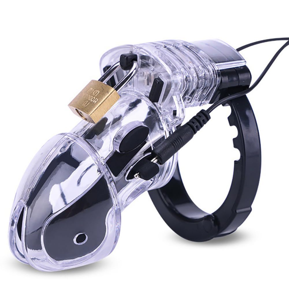 Electric Chastity Cage for Men - Lightweight & Lockable Cock Ring Device for Penis Exercise & Bondage Play | Adult Sex Toy for BDSM & Couples Roleplay