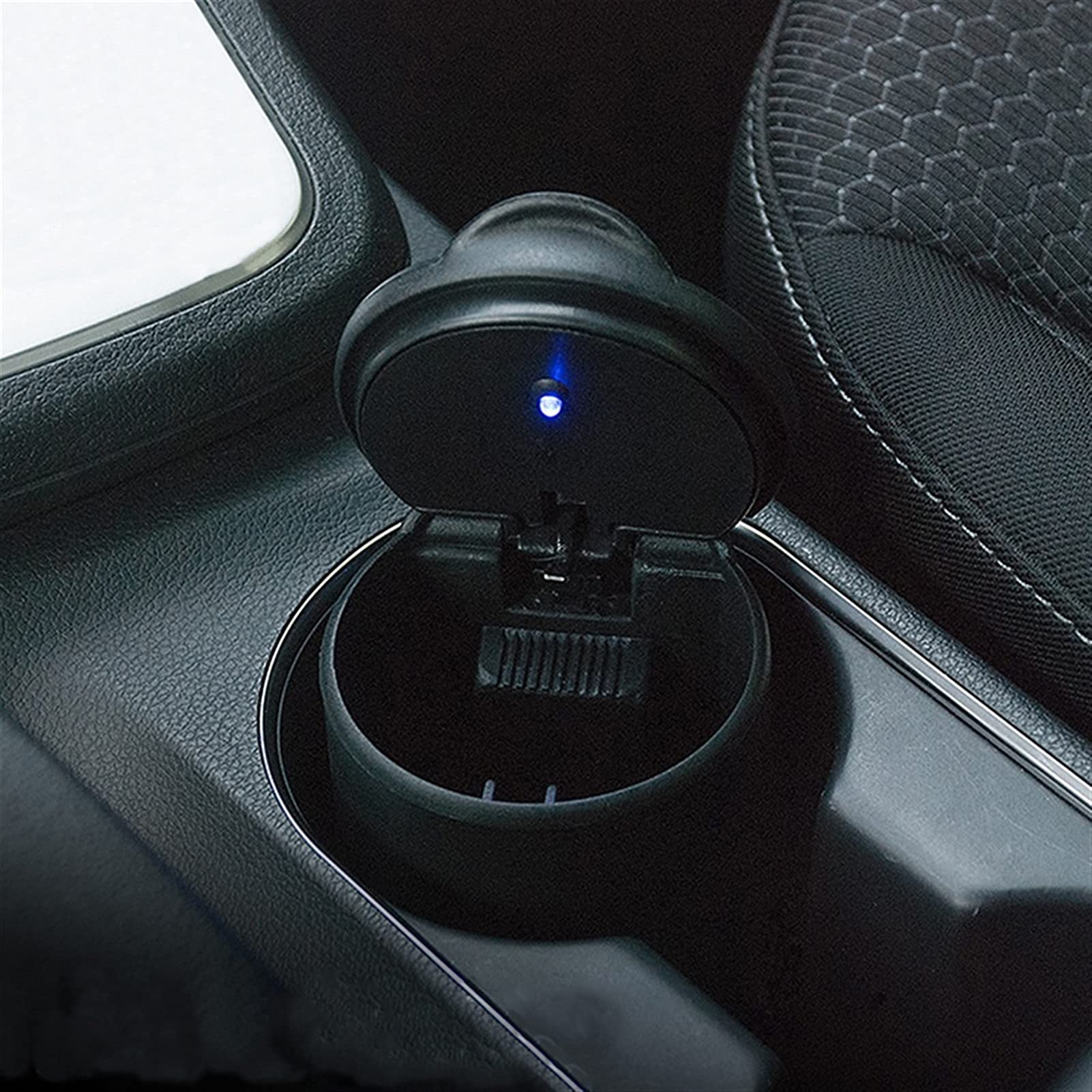 Portable Car Ashtray with LED Light - Detachable Smokeless Cigar Ashtray Cup Holder for Vehicles, Home & Office Use - Fireproof & Odor-Free Design for Travel, Camping and Indoor Smoking Areas