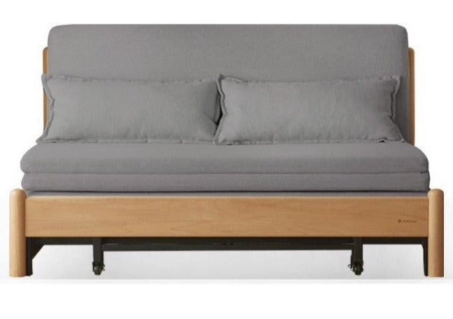 Solid Beech Wood Sofa Bed - Convertible Sleeper Sofa for Small Spaces, Guest Room & Living Room - Comfortable & Space-Saving Furniture