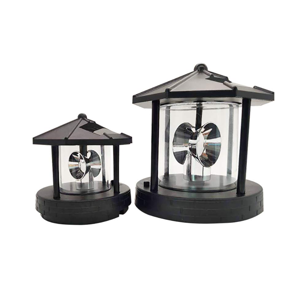 Solar Powered LED Lighthouse with Rotating Beacon - Outdoor Solar Hanging Light for Garden, Patio, Fence & Yard Decor | Perfect for Landscape Lighting, Pathway Illumination & Nighttime Ambiance
