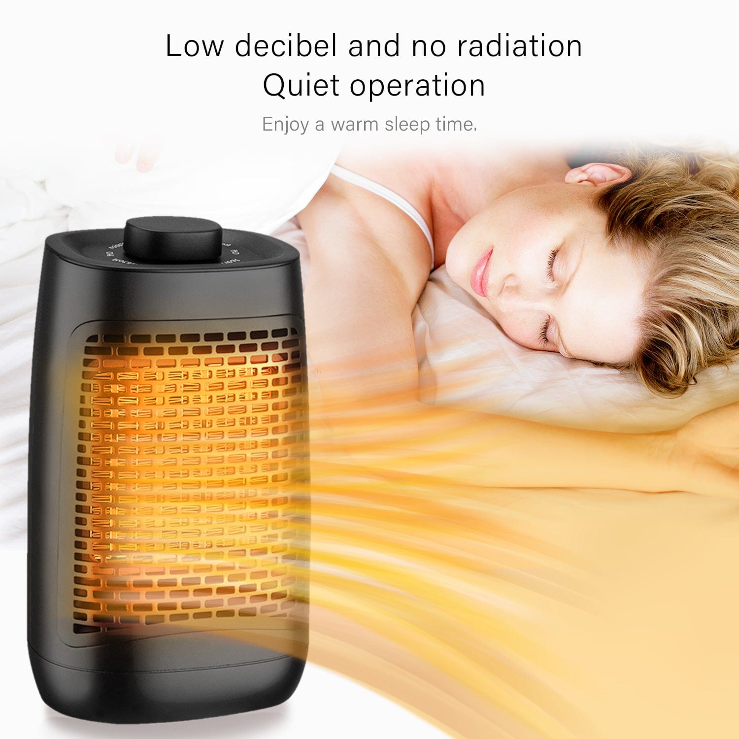 Mini Electric Fan Heater with Thermostat - 1200W PTC Ceramic Space Heater for Home, Office & Bedroom - Portable Desktop Heater for Winter Warmth & Personal Comfort