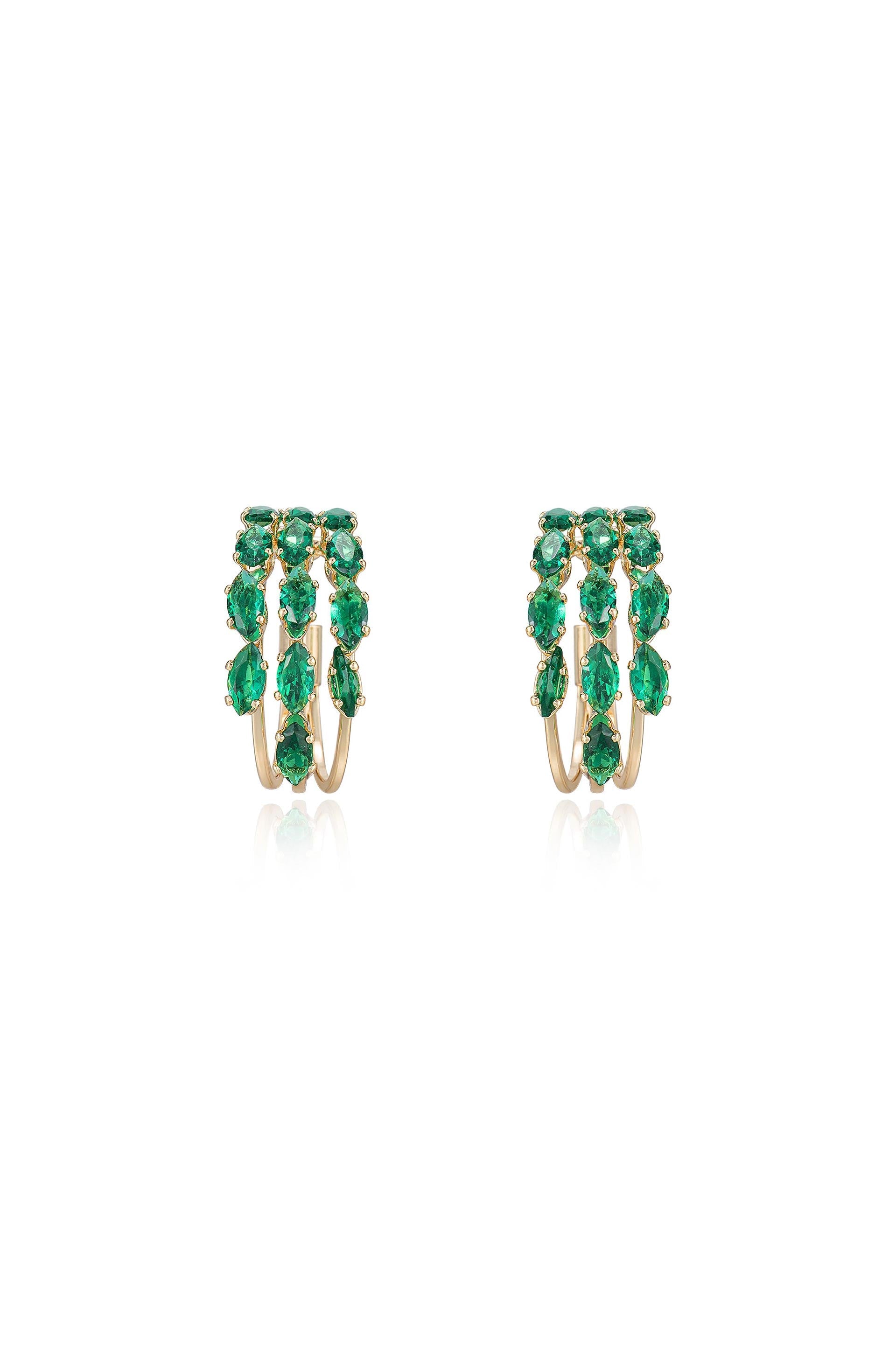 Multi Crystal Huggie Hoop Earrings for Women - Sparkling Cubic Zirconia Huggie Earrings for Everyday Wear & Special Occasions