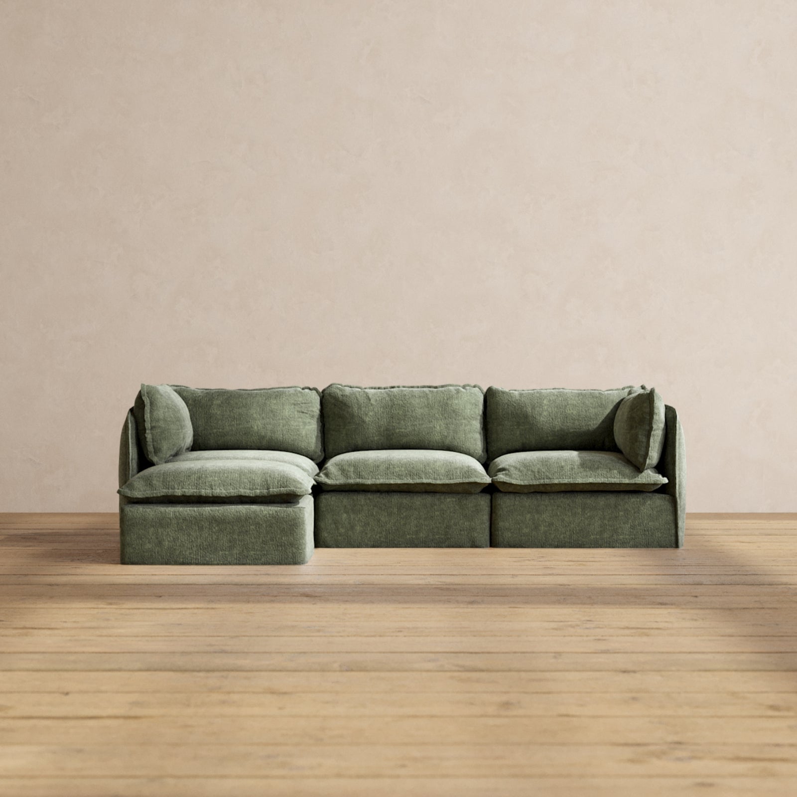 Modular Performance 3-Seater Sectional Sofa in Willow Fabric | Modern L-Shaped Couch with Reversible Chaise | Perfect for Living Room, Family Room & Home Theater Comfort