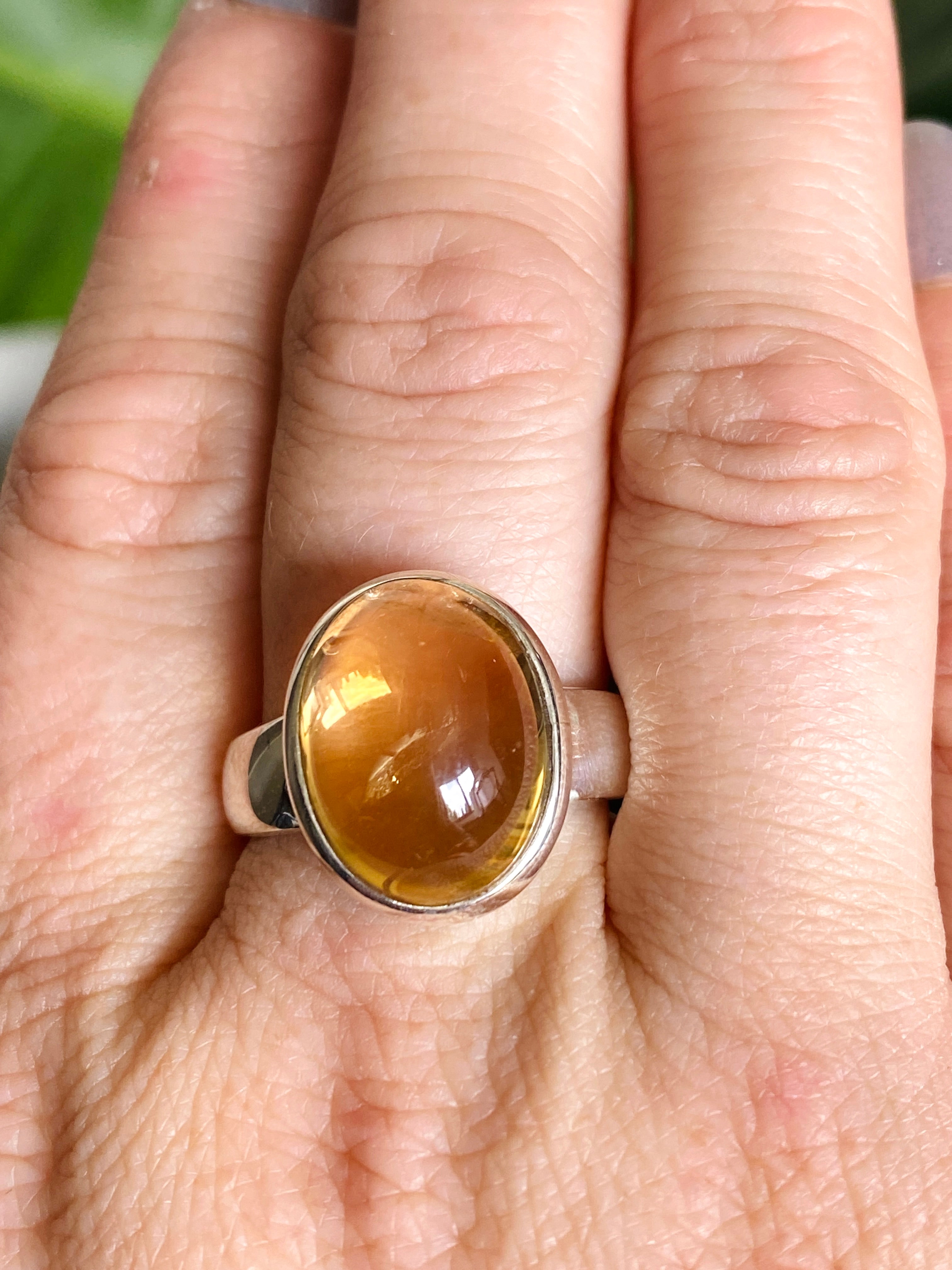Natural Citrine Oval Cabochon Ring - Size 11 Sterling Silver Jewelry PRGJ611 | Perfect for Everyday Wear, Gift Giving & Special Occasions