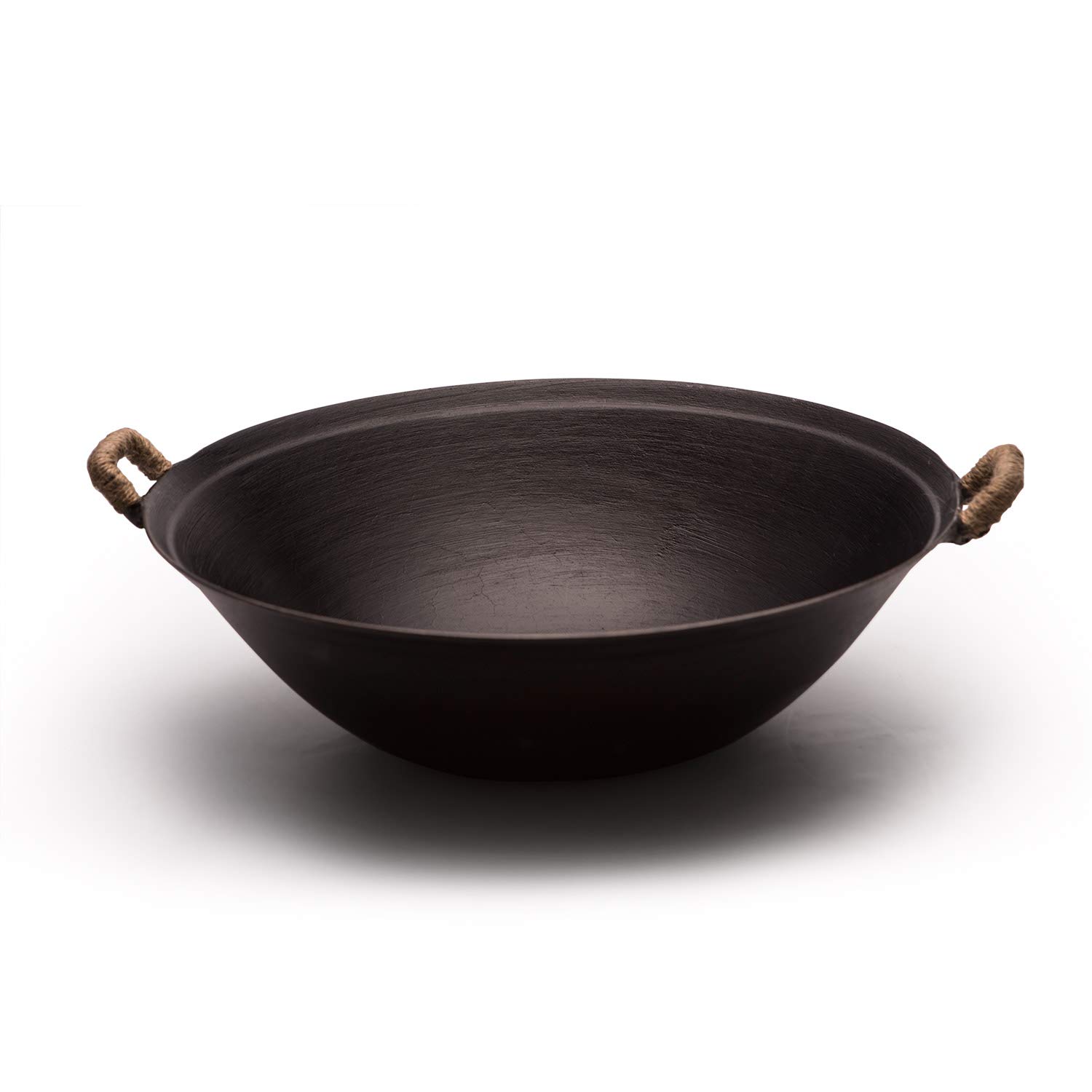 ZhenSanHuan Handmade Cast Iron Wok - 13.4 Inch (34CM) Flat Bottom, Induction Compatible, Chemical-Free & Uncoated for Healthy Cooking | Perfect for Stir-Fry, Sautéing & Home Kitchen Use