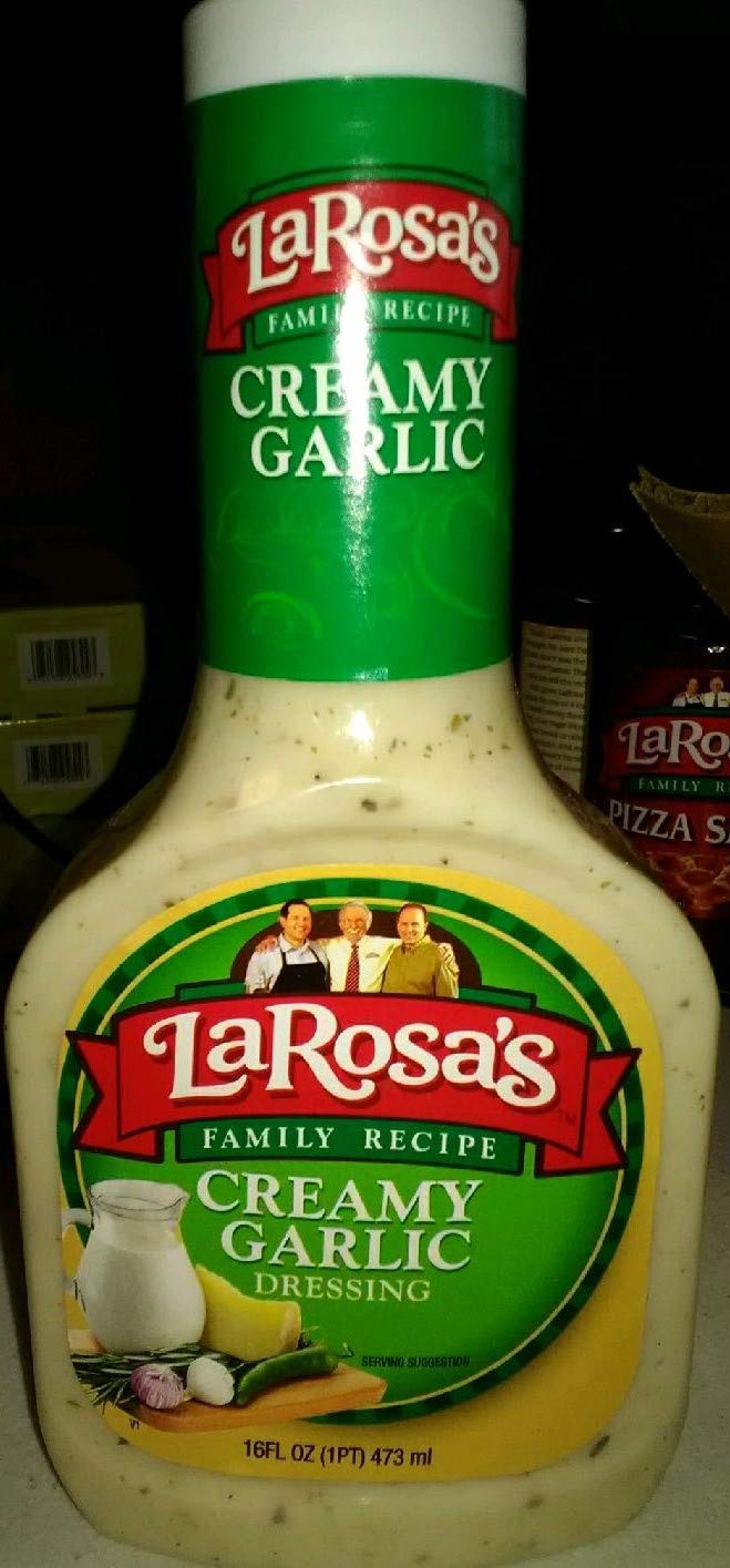 LaRosas Family Recipe Creamy Garlic Dressing 16 oz - Authentic Italian Salad Dressing for Pasta, Pizza & Sandwiches | Gluten-Free & Vegan-Friendly
