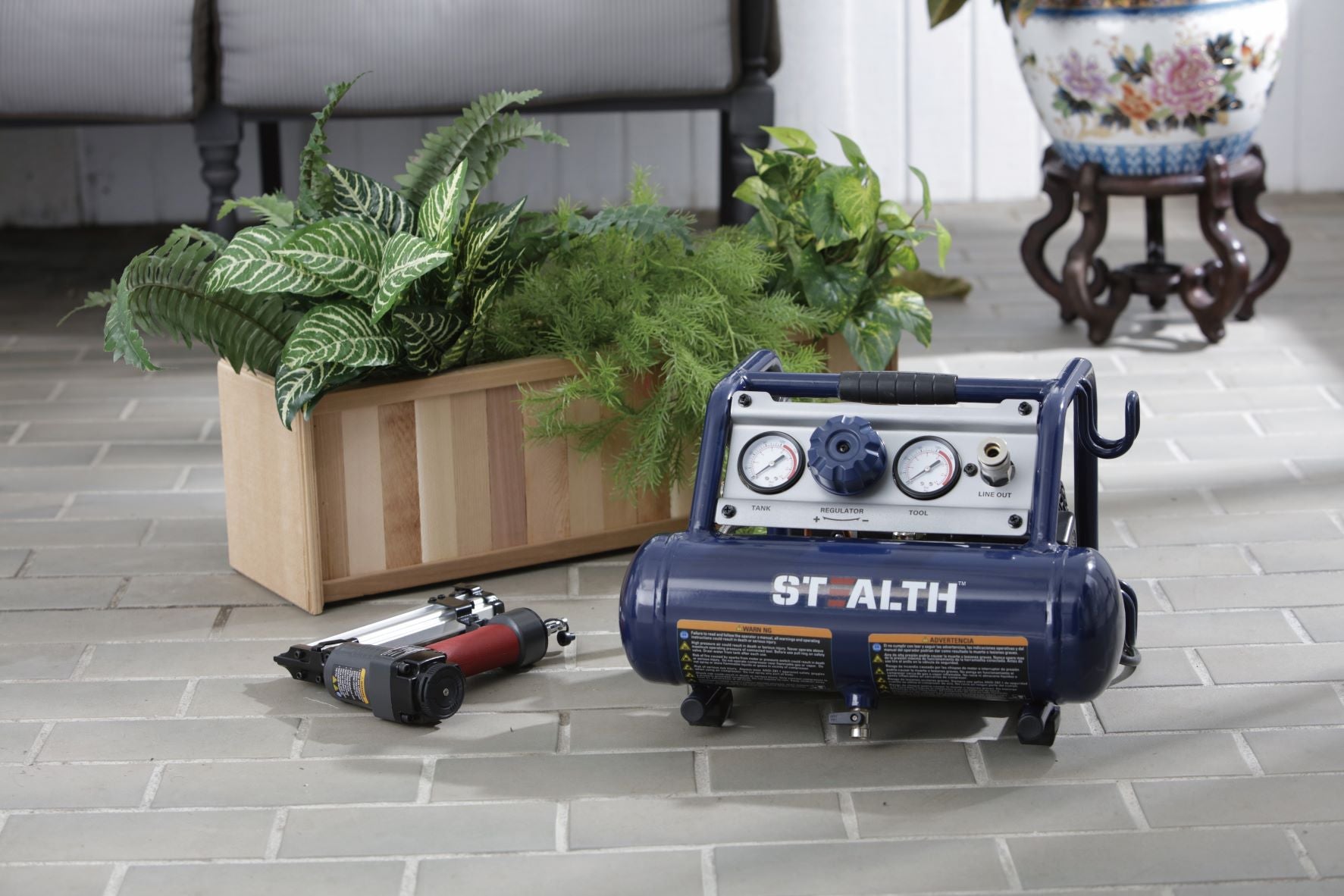 Stealth 1 Gallon Hot Dog Air Compressor - Portable & Quiet for Inflatables, Nail Guns, and DIY Projects