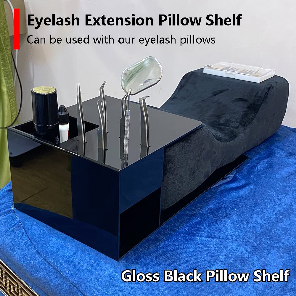Acrylic Lash Extension Pillow Shelf Organizer - Display Stand for Lash Tech Supplies & Eyelash Extension Tools - Left/Right Hand Compatible - Perfect for Salon Storage & Beauty Station Organization