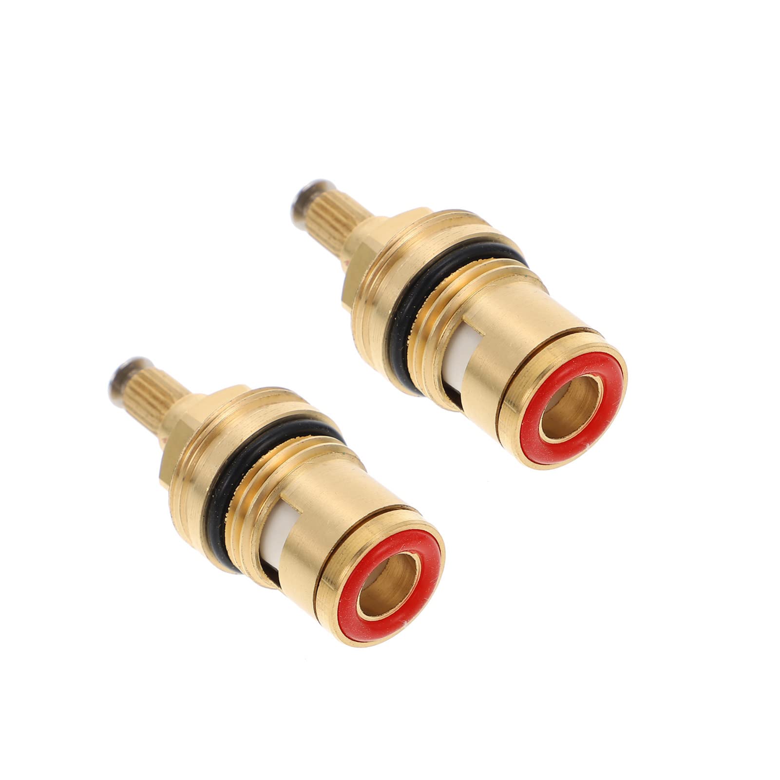 VILLCASE 2PCS Brass Ceramic Core Faucet Valve Replacement for Hot & Cold Water - Perfect for Kitchen Sink, Bathroom, and Laundry Room Faucet Repairs