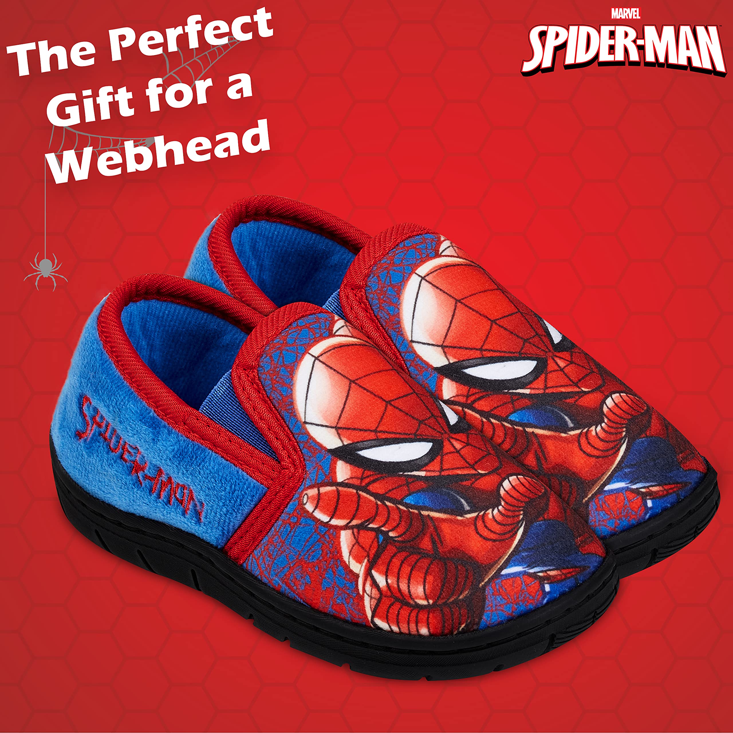 Marvel Spider-Man Boys' Slippers - Soft Avengers Themed House Shoes for Kids, Superhero Costume Accessories - Perfect for Indoor Play, Cosplay & Birthday Gifts
