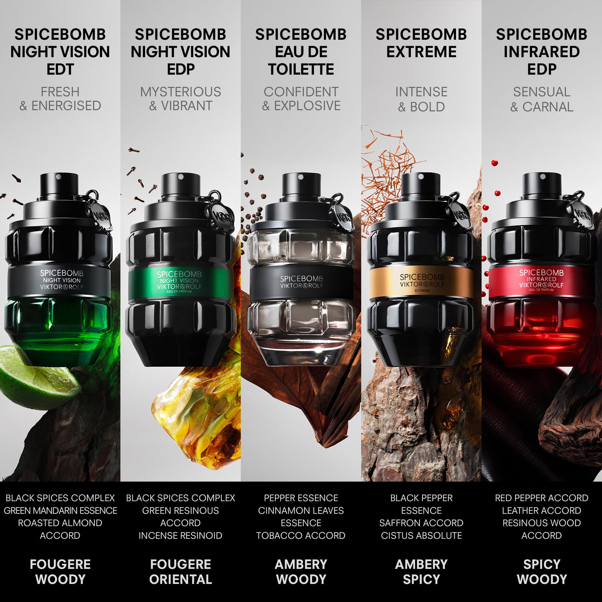 Viktor&Rolf Spicebomb Infrared Eau de Parfum for Men - Woody Spicy Cologne with Leather & Cinnamon Notes - 3 Fl Oz - Perfect for Date Nights & Special Occasions