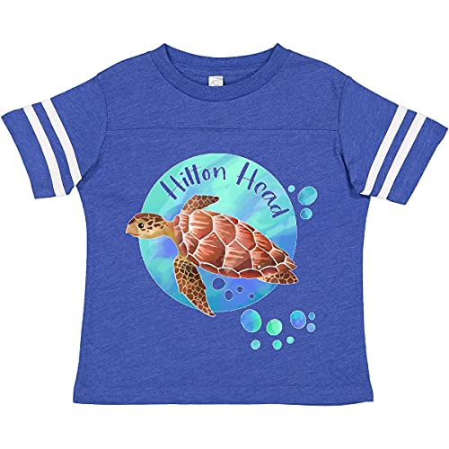 Inktastic Hilton Head Sea Turtle and Bubbles Toddler T-Shirt - Cute Baby Boy & Girl Cotton Tee for Beach Vacation, Summer Outfits & Family Matching
