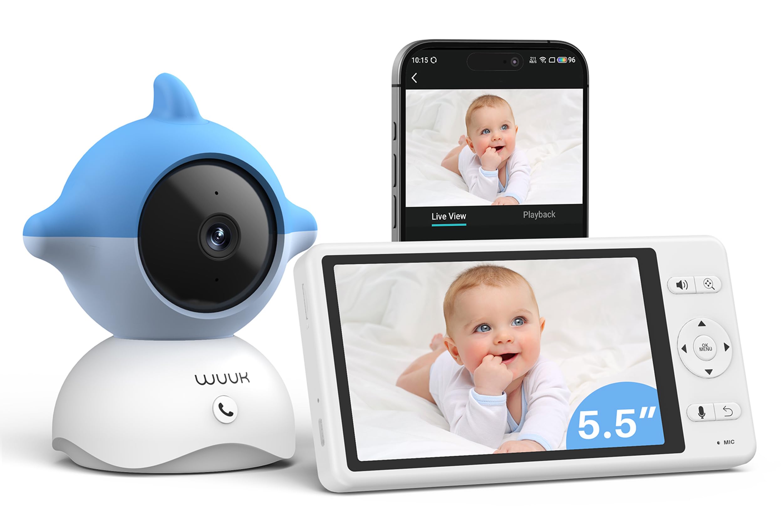 WUUK 2K HD Baby Monitor with 5.5