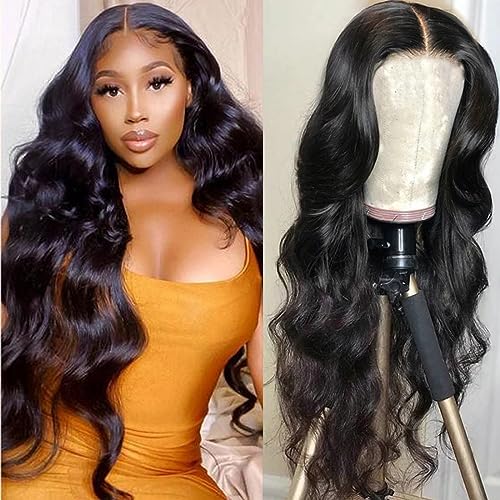 28 Inch Pre Plucked Lace Front Wigs Human Hair - 13x4 Lace Frontal Wigs with Baby Hair for Black Women | Long Wavy Body Wave 180 Density Human Hair Wigs | Perfect for Daily Wear, Cosplay & Special Occasions