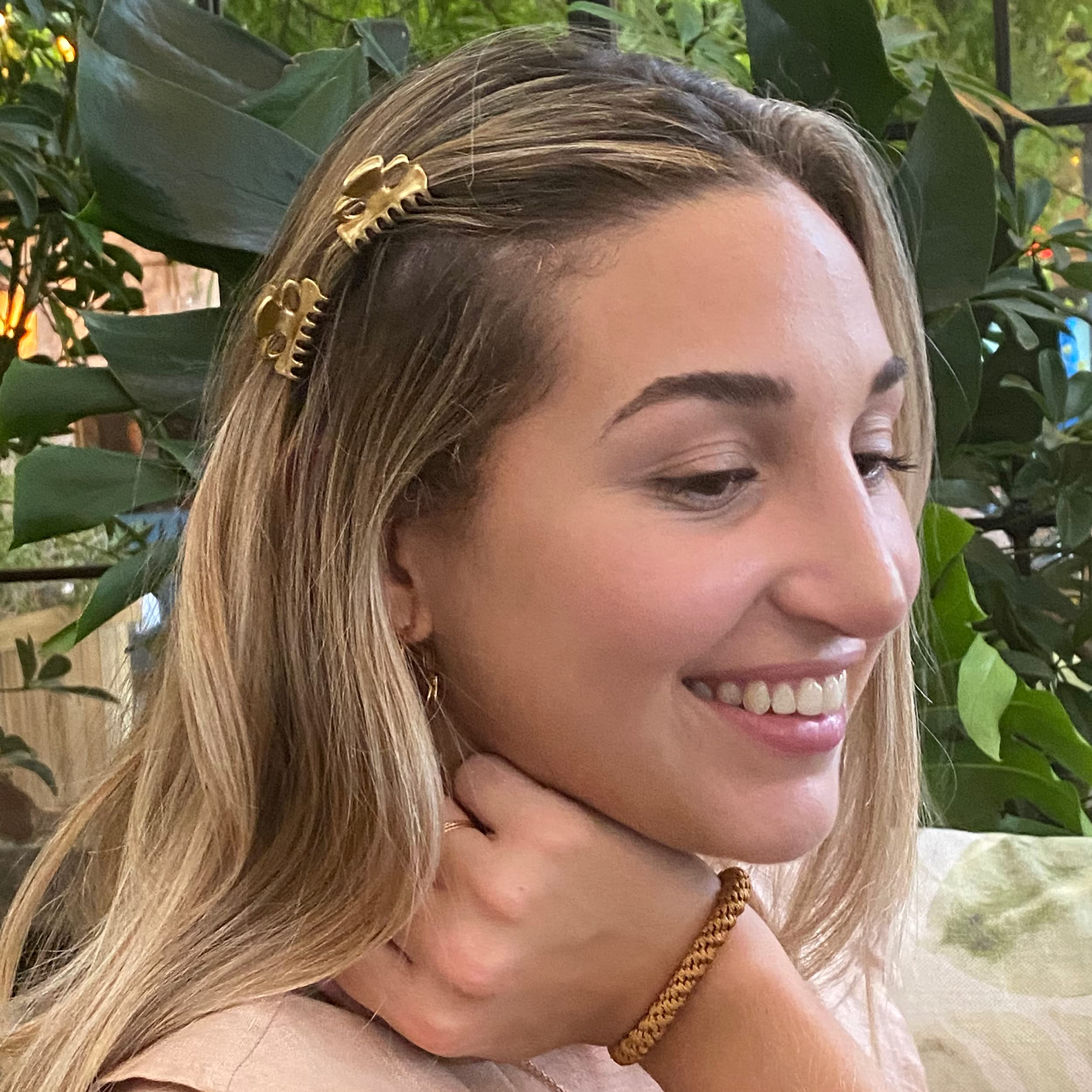 Camila Paris CP2921/2 French Hair Clips for Women - Set of 2 Small 1 Inch Gold Hair Claw Clips | Durable Fashion Hair Accessories with Strong Hold Grip | Made in France | Perfect for Everyday Styling, Updos, and Ponytails