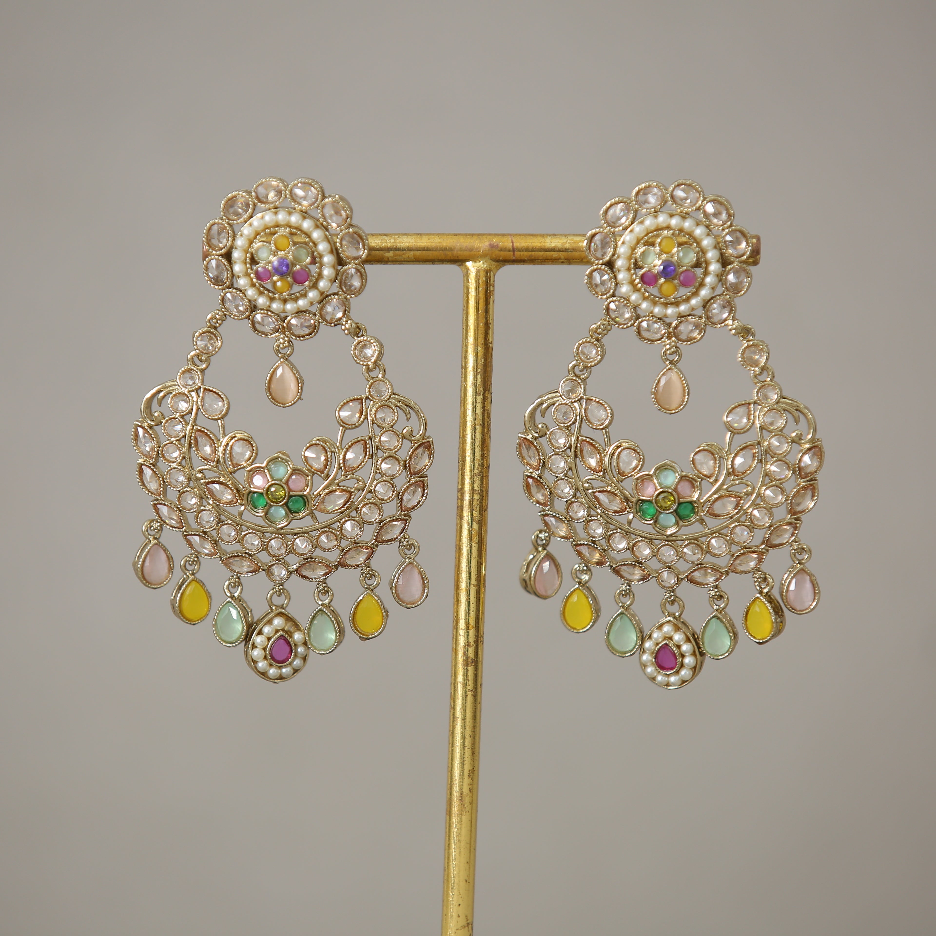 Barkha Polki Stone Earrings | Handmade Indian Jewelry for Women | Elegant & Traditional Dangle Earrings for Parties, Weddings & Festive Occasions