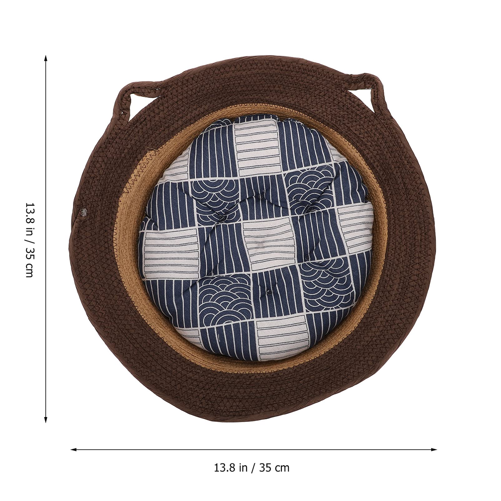 Balacoo 1PC Rattan Woven Pet Bed - Breathable Cat Nest, Rabbit Sleeping House & Dog Resting Chair - Natural Wicker Cat Bed & Knitted Dog Cage with Cattail Grass Sofa Design for Indoor/Outdoor Use - Perfect for Living Room, Bedroom or Patio
