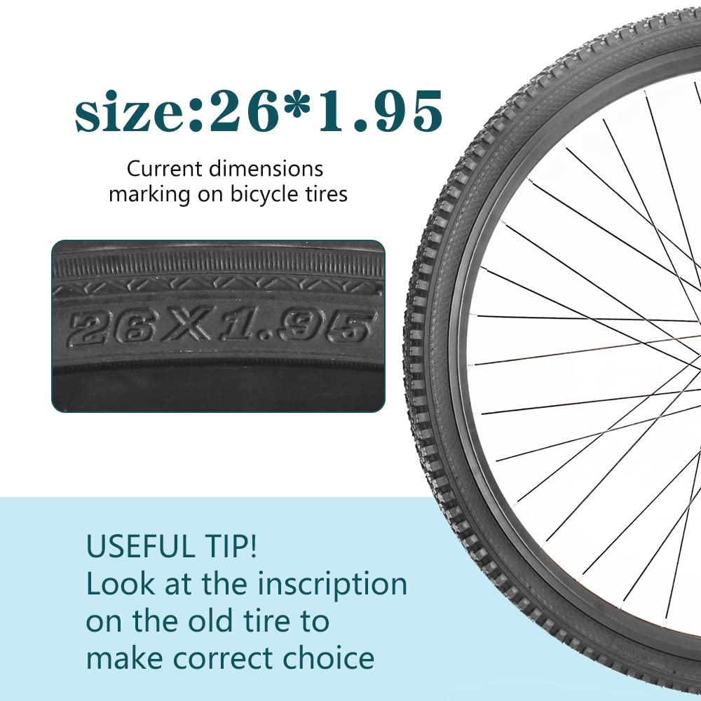 2 Pack Mountain Bike Tires - 24/26/27.5/29 Inch Folding Replacement Tires (1.95-2.125 Inch Width) with Tire Levers - Wire Bead for MTB, Road & Commuter Bikes - Perfect for Trail Riding, Urban Commuting & Off-Road Adventures
