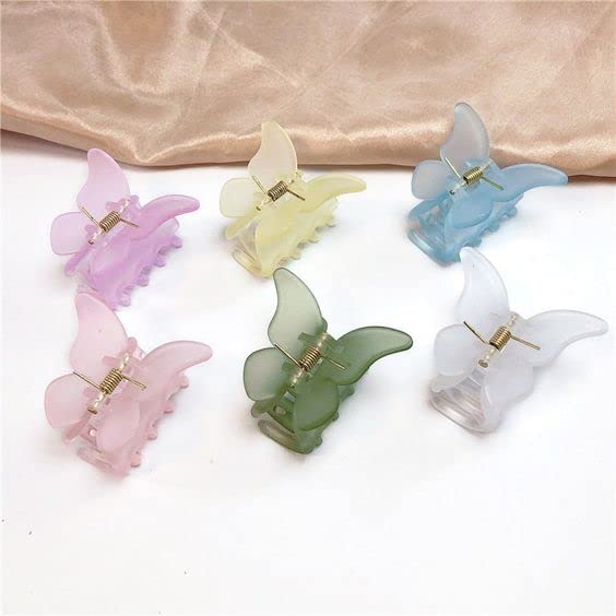 Bakefy 6-Pack Small Butterfly Hair Claw Clips for Women & Girls - Decorative Barrettes, Jaw Clips with Bow Design - Perfect for School, Parties, Weddings and Everyday Hairstyling