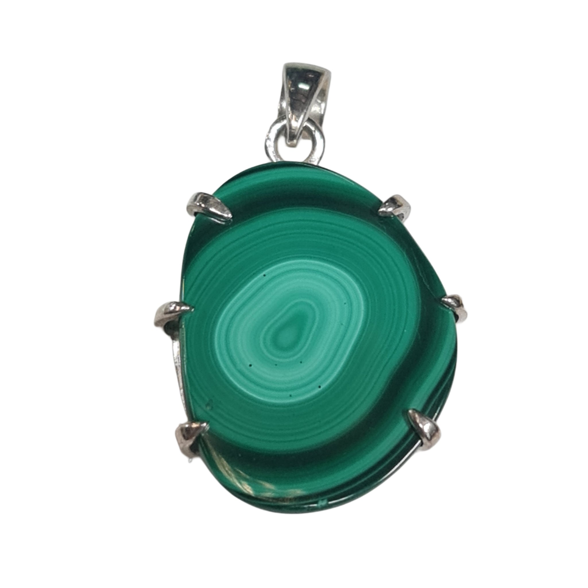 925 Sterling Silver Malachite Pendant Necklace - Round Green Gemstone Jewelry for Women, Gift for Her, Birthday, Anniversary, Everyday Wear