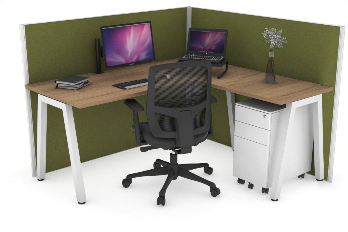 Horizon Quadro A Legs L-Shaped Corner Office Desk - 1600L x 1450W Large Workstation for Home & Business - Perfect for Small Spaces, Gaming & Remote Work