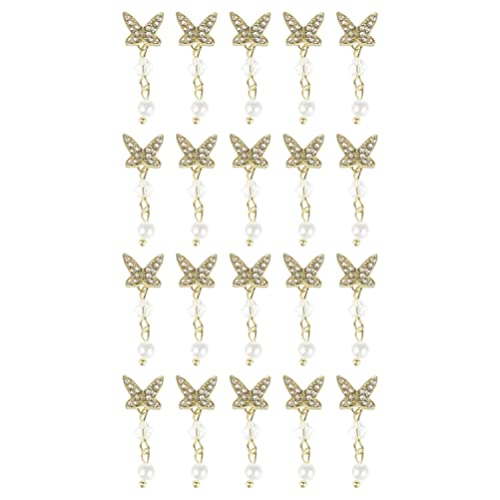 SUPVOX 20Pcs Pearl Nail Art Studs - Creative Nail Decorations for DIY Manicure, Acrylic Nails & Nail Art Designs - Perfect for Parties, Weddings and Special Occasions
