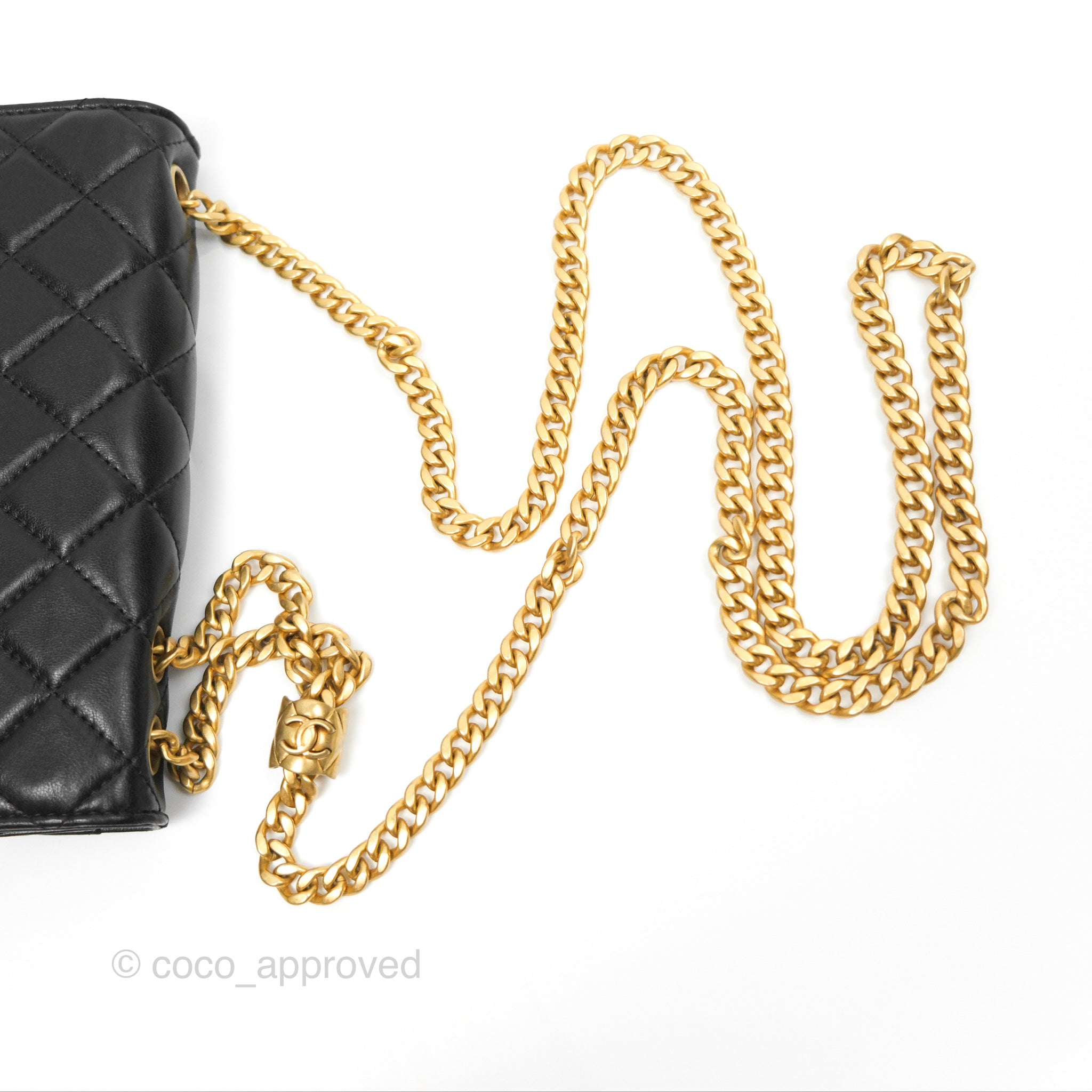 Chanel Quilted Lambskin Wallet on Chain WOC with Adjustable Strap - Black 22K Gold-Tone Hardware | Perfect for Evening Events, Parties & Everyday Luxury