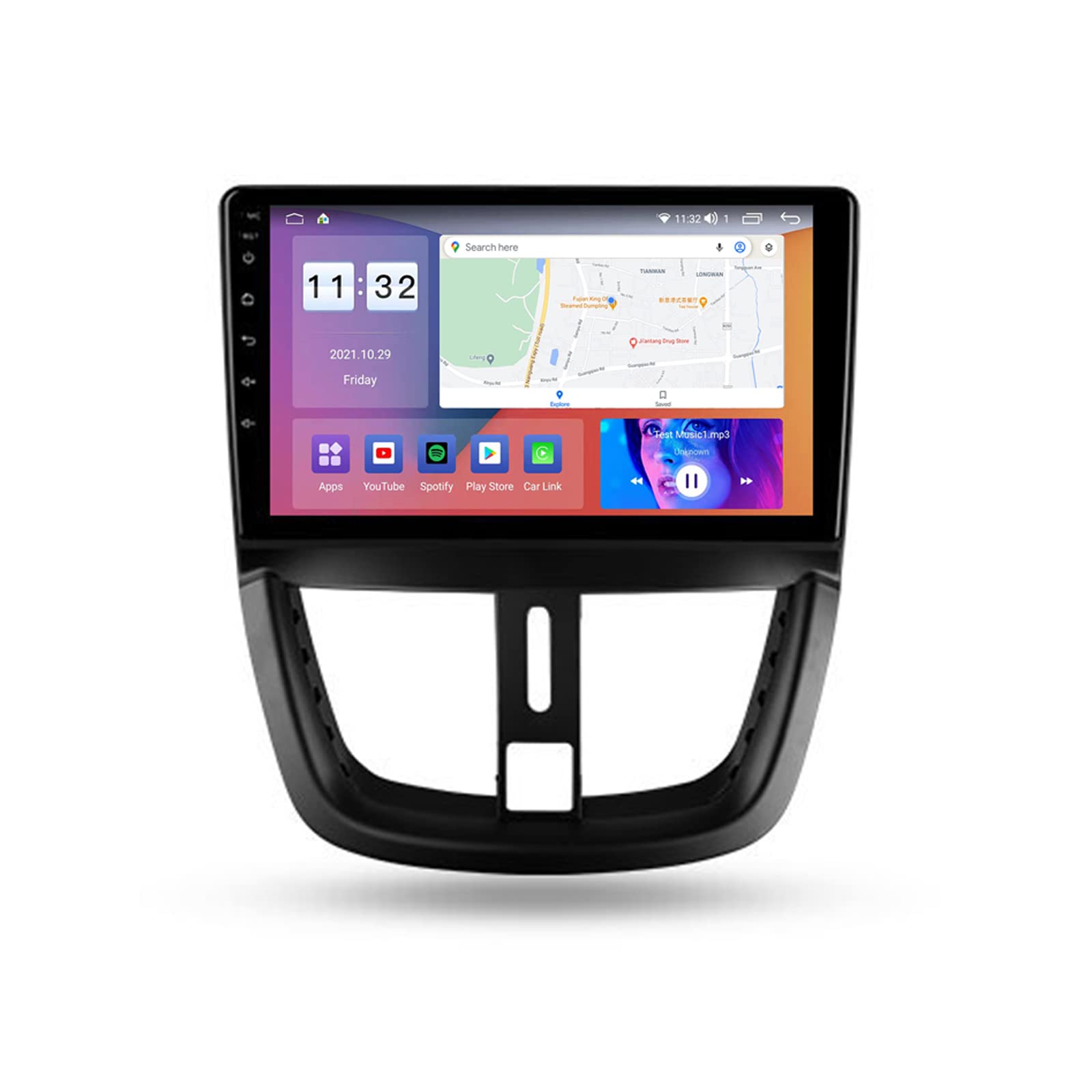 GGBLCS Android 11 Car Stereo for Peugeot 207 2006-2015 | 9 Inch Touchscreen GPS Navigation | WiFi & Steering Wheel Control | Bluetooth Media Player | Perfect for Road Trips & Daily Commutes